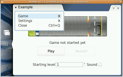 Basic OSSO Games Start-up screen