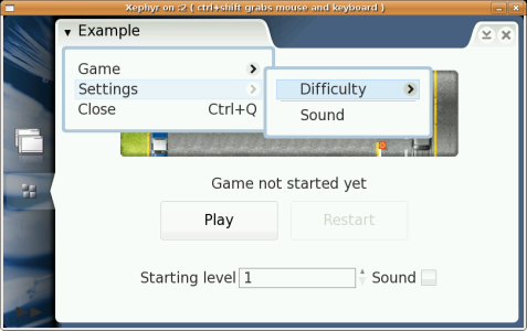 Basic OSSO Games Start-up screen with plug-ins