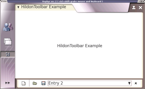 Toolbar with buttons and a combobox