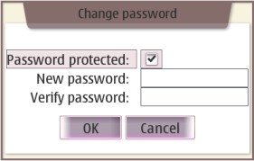 A 'change password' dialog